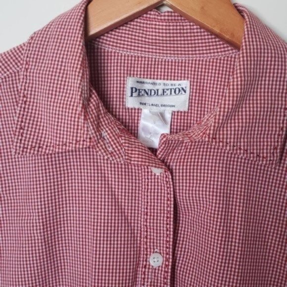 Pendleton Button Up Check Red Shirt‎ Womens Sz M - Picture 5 of 9